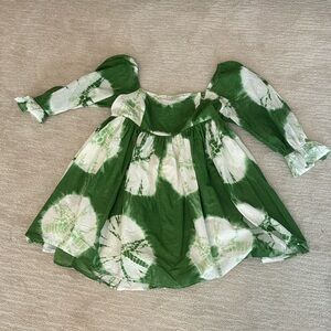 EUC Baby doll style green Ty dye dress